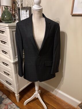 Men's navy Windowpane Blazer